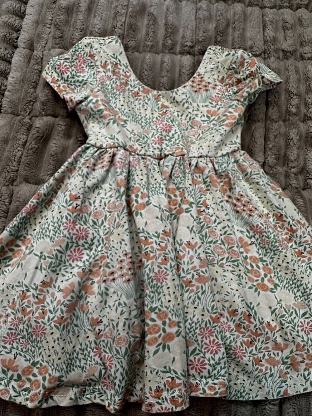 Ollie Jay Children's Twirl Dress, Wildflower Garden Print, Cap Sleeves
